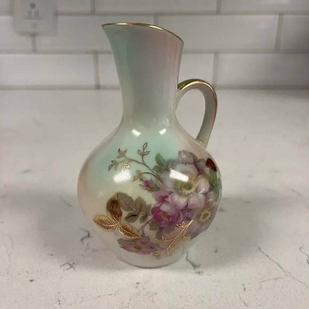 Vintage Schumann Arzberg Bavaria Germany Porcelain Hand Painted Pitcher 4 1/4” - Picture 8 of 16